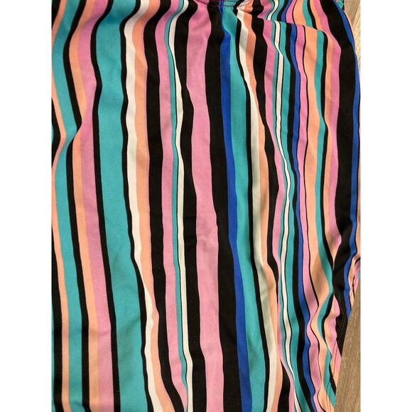 Dip Y2K Style Swim Striped One Piece Bathing Suit Size M Multicolor V-Neck - Picture 4 of 6